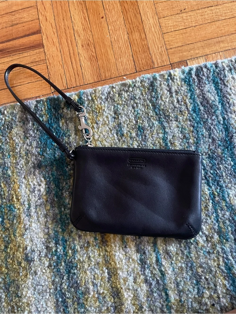 Coach Black Leather Zip Pouch Wallet